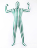 Lycra vert blanc Stripe unisexe Spandex Zentai Suits Déguisements Halloween