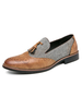 Macassins Oxford Plats Hommes Imprimés à Cuir Synthétique Creusant avec Frange avec Bout Rond Cousu Bicolores Chaussures Macassins Oxford Plats Hommes