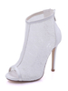 Magnifique chaussure de mariée en dentelle à talons aigus avec zip escarpins