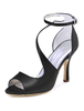 Magnifique chaussure de mariée en fausse soie à talons aigus sandales