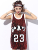 Magnifique costume de danse hip-hop en lycra elasthanne Imprimé brillant Top En fibre polyester Déguisements Halloween
