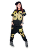 Magnifique costume de danse hip-hop en polyester Noir Impression vêtements journaliers hip hop Pantalons En fibre polyester Déguisements Halloween