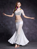 Magnifique costume de danse orientale en dentelle en fibre polyester unicolore Danseuse orientale Performance Déguisements Halloween