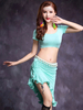 Magnifique costume de danse orientale mode en modal en fibre polyester unicolore Danseuse orientale coupe asymétrique Performance Déguisements Halloween
