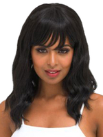 Magnifique perruque de cheveux humains noire frisée ébouriffée mode filet de plastique