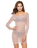 Magnifique robe de club en soie brillante rose à dos décolleté clair col rond