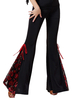 Magnétique costume de danse latine en rayonne noir bicolore Pantalons Déguisements Halloween