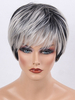 Magnétique perruque de cheveux humains noire coupe boyish dégradé mode