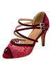 Magnétiques chaussures danse latine en dentelle à talons aigus peep-toe