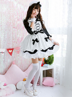 Maid Lolita OP Robe Bow À Lacets À Volants Lolita Robe Une Pièce Déguisements Halloween