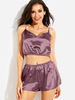 Maillot de bain 2 pièces imprimé sans manches en satin de coton pour femme Loungewear Camisole