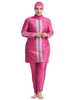Maillot de bain musulman Rose Burkini maillot de bain de plage en nylon à manches longues pour les femmes