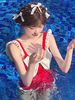 Maillot de bain rouge Lolita Outfits Ruffles Bows sans manches Jumpsuit