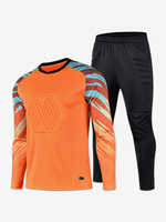 Maillot De Foot Pour Gardien Ensemble 2 Pièces Manche Longue Pantalon Vêtements De Sport Imprimé Orange