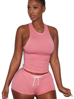 Maillot deux pièces en coton sans manches avec une tenue athlétique pour les femmes