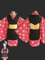 Makomo Cosplay Costume Demon Slayer: Kimetsu No Yaiba Kimono Rouge Cosplay Set Déguisements Halloween