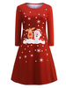 Manches longues à manches longues bijou cou Rockabilly robe rouge modèle de Noël de la robe rétro des années 1950 Ture Layered