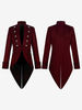 Manteau à boutons rétro bordeaux vintage pour homme