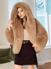 Manteau à capuche en fausse fourrure - Veste d