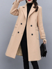 Manteau Blazer Femme Mi-longs Femme à Col Revers avec Manches Longues avec Boutonnages avec Poches Unicolore