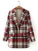 Manteau Blazer Femmes à Col Revers avec Les Boutons et Les Poches Carreaux Bicolores Manteau Blazer d