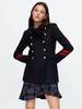 Manteau Blazer Femmes Courts à Col Revers avec Manches Longues avec Rayures avec Boutonnages Bicolores