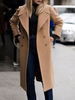 Manteau Blazer Long Hiver Femmes à Col Rabattu à Bontonnages Croisés avec Ceinture avec Les Poches à Manches Longues Manteau d