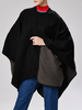 Manteau Cape Châle Femme à Col V avec Manches Courtes Poncho Femme