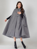 Manteau cape en mélange de laine pour femme à capuche gris surdimensionné long poncho vêtements dextérieur 2025