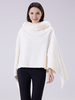 Manteau Cape En Similicuir Blanc À Col Haut En Fausse Fourrure Femme Chaud