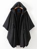 Manteau Cape Femme Hiver avec Capuche à Lacets Réglable avec Franges Unicolore Manteau Hiver Femme Manteau Cape Femme