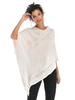 Manteau Cape Femme Hiver Côtelé avec Les Figures Géométriques et Les Franges à Col V Manteau Hiver Femme Unicolore Manteau Cape Femme