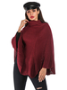 Manteau Cape Femme Hiver Côtelé Careaux avec Les Franges Rouge Bordeaux Unicolore Manteau Hiver Femme Unicolore Manteau Cape Femme
