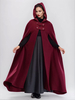 Manteau cape maxi en mélange de laine avec capuche bordeaux poncho pleine longueur vêtements dextérieur surdimensionnés pour femmes 2025