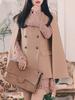 Manteau Cape Poncho Court Femme à Col Revers avec Manches Longues avec Boutonnages Unicolore