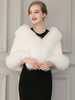 Manteau Capes en Fausse Fourrure Femmes Courtes à Col V Unicolore
