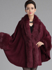 Manteau Capes Femmes en Fausses Fourrures Synthétiques Courtes avec Manches Longues Bas Evasée Unicolore