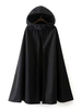 Manteau Capes Femmes Hiver à Capuches Unicolore Bas Evasée