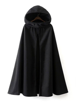 Manteau Capes Femmes Hiver à Capuches Unicolore Bas Evasée