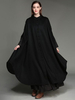 Manteau Capes Longues Femmes Décontractés à Col Montant Fermeture avec Boutons Unicolore