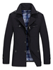Manteau charmant masculin en coton mélangé unicolore en polyester