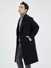 Manteau Chaud Chesterfield Hommes Col Rabattu À Revers Chic Bleu Veste Hiver
