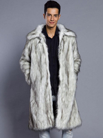 Manteau confortable blanc unicolore en fausse fourrure en polyester