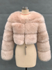 Manteau court en fausse fourrure à col ras du cou Veste courte d