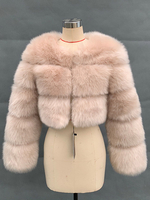 Manteau court en fausse fourrure à col ras du cou Veste courte d