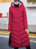 Manteau dhiver à capuche pour femme Boutons Manteau long à bulles