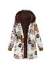Manteau dhiver à manches longues imprimé floral femme manteau