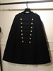 Manteau dhiver décontracté à manches longues et col rabattu pour femme noir avec boutons superposés