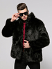 Manteau de col rabattu de veste de bombardier de fausse fourrure des hommes pour lhiver