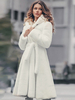 Manteau en fausse fourrure à capuche avec ceinture Manteau dhiver en fourrure écologique pour femme 2025